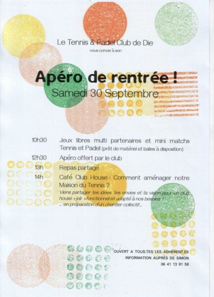 Apéro de rentrée