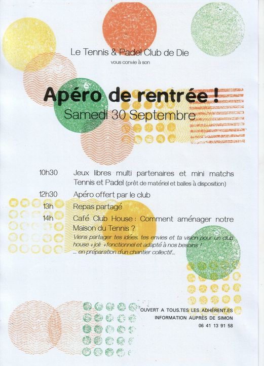 Apéro de rentrée